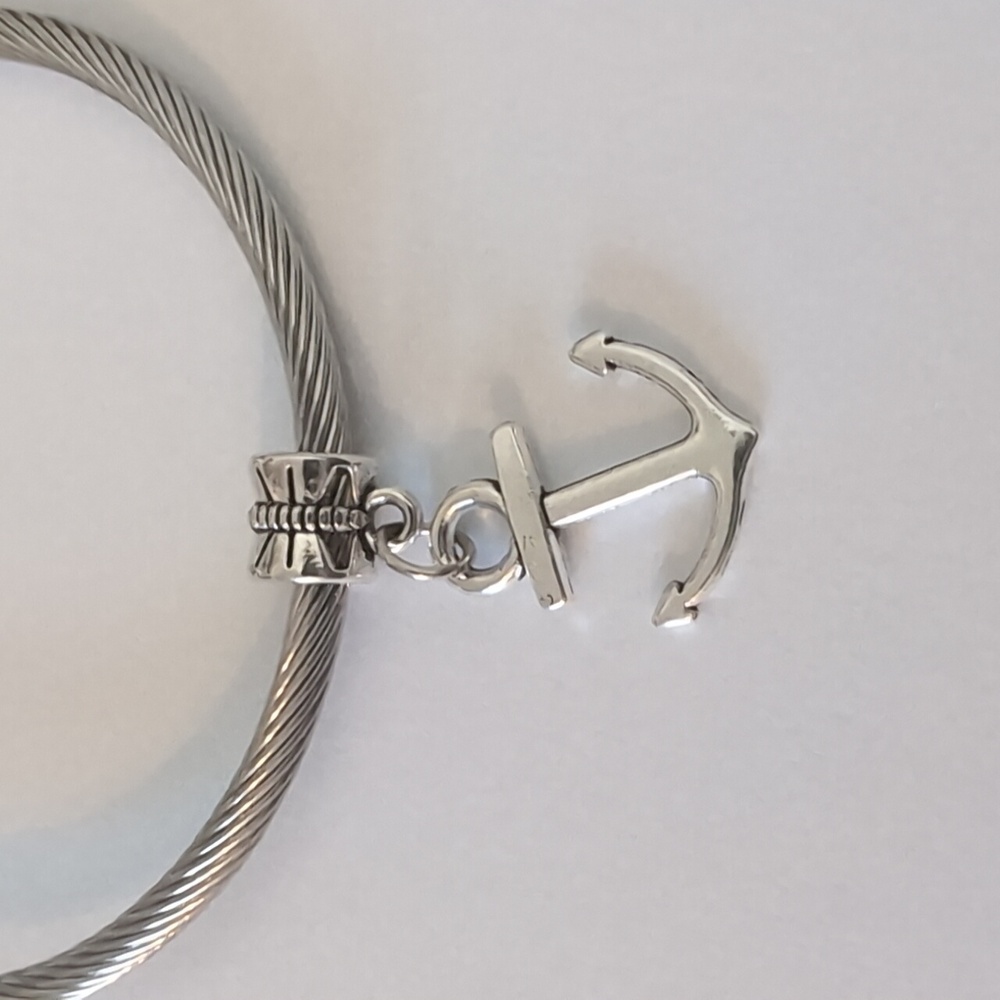 Silver Anchor‎ Dangle Charm for Pandora Style Bracelet